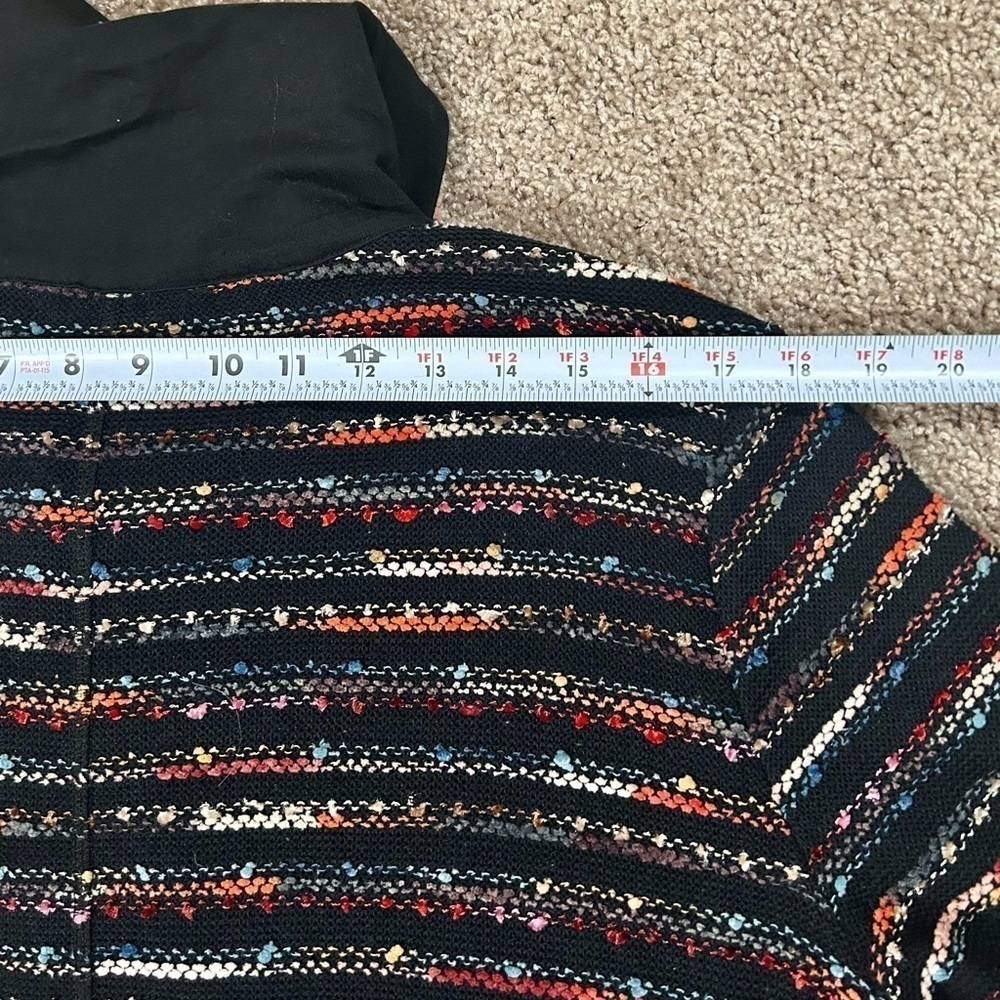 Erin London multicolored stripe zip up asymmetrical jacket with pockets Large - Picture 12 of 14